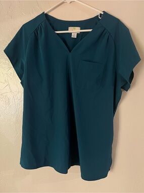 Planet Koi Teal V neck scrub